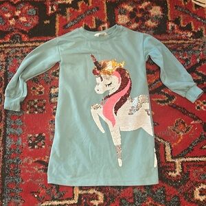 Girl’s 6/7 H&M long sleeve unicorn sweater dress